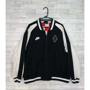 Men's Nike NSW Nike Sportswear Woven Varsity Jacket AR1615-010 XXL Black White